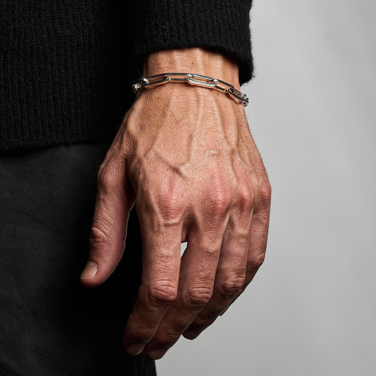 Huxton Bracelet with bold cable chain links in sterling silver