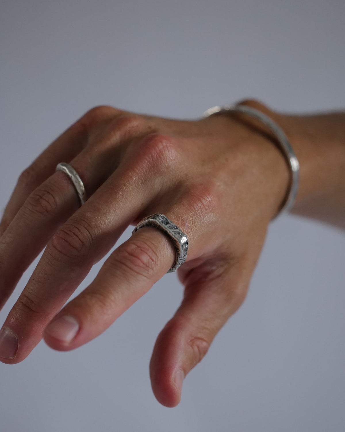 Cruz Ring handcrafted from solid 925 sterling silver with an organic textured finish.