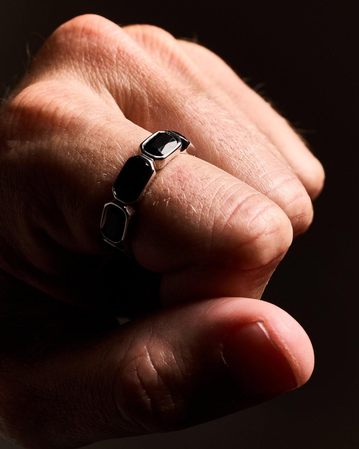 Haven Onyx Ring handcrafted from solid 925 sterling silver featuring genuine black onyx.