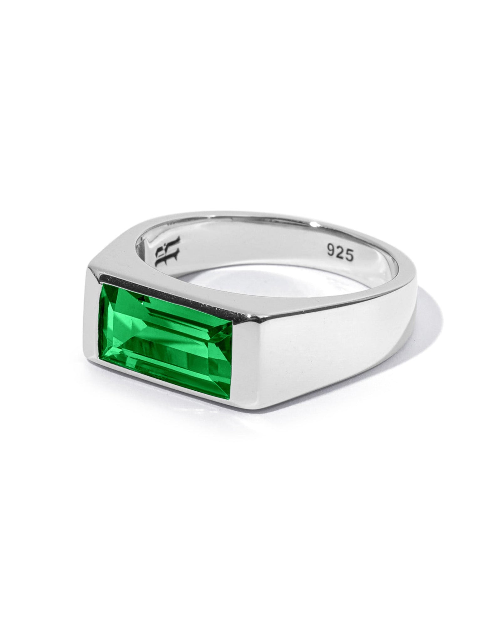 Sona Emerald Ring | Solid 925 Sterling Silver Emerald Ring | Rawninety
