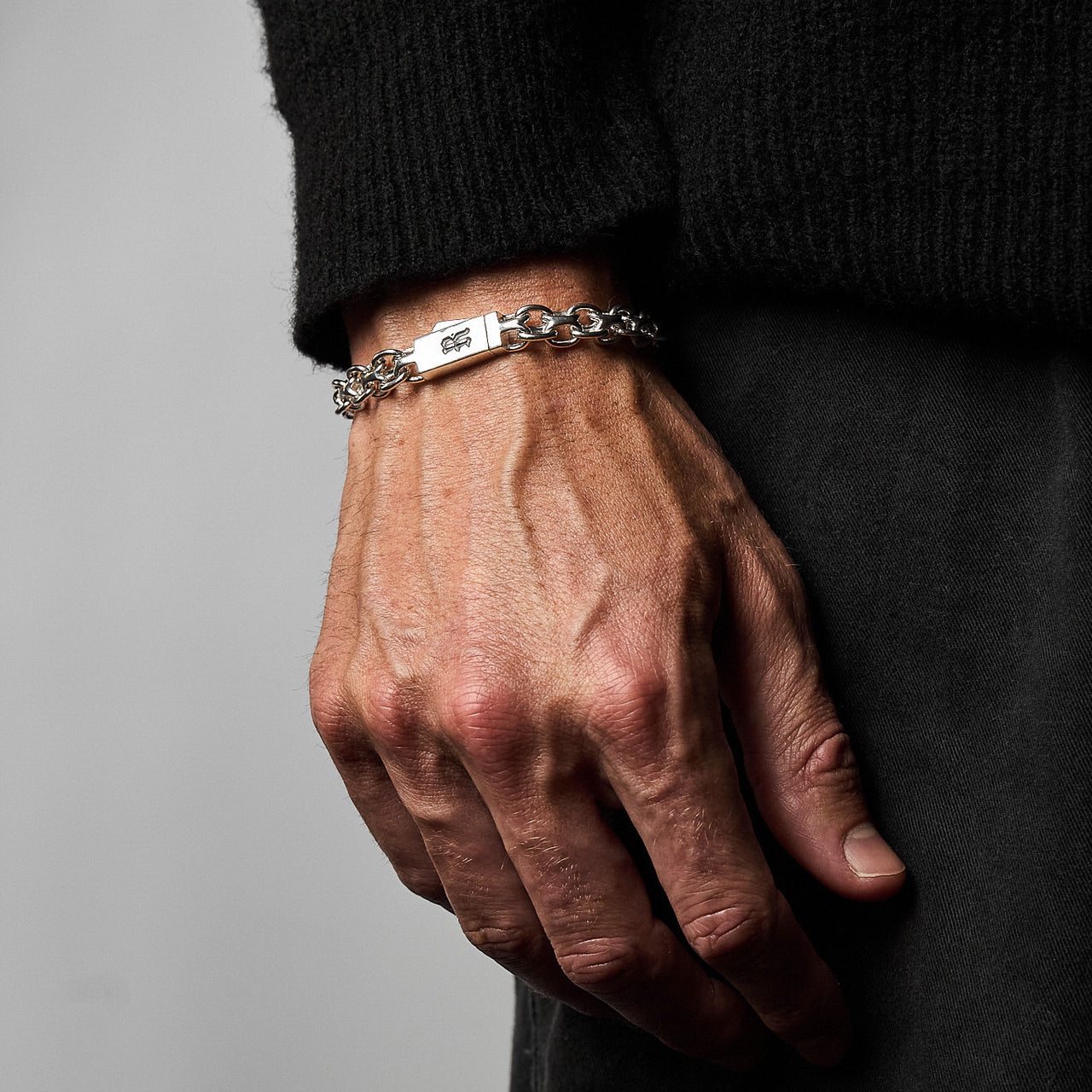 Bronsen Bracelet with double-joint links in sterling silver​