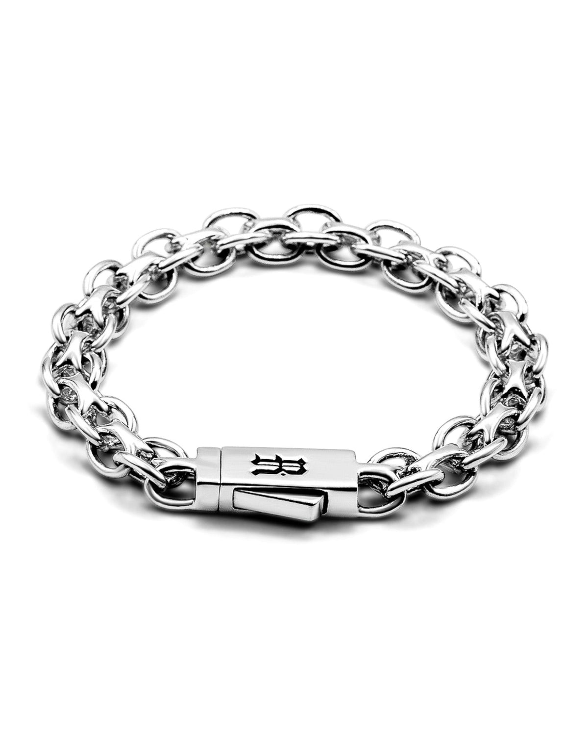 Bronsen Bracelet handcrafted from solid 925 sterling silver with polished chain links.