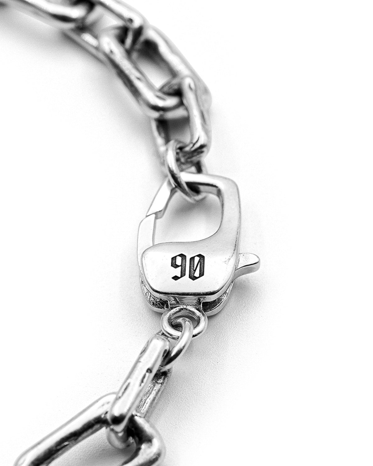 Premium sterling silver Curtis Necklace featuring oversized clasp
