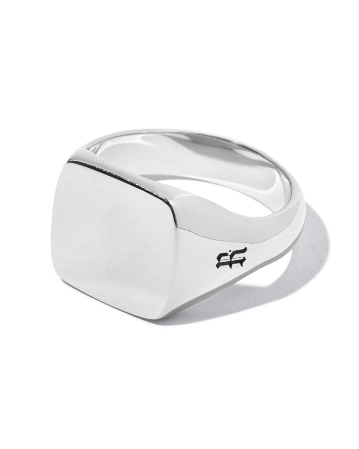 Frankie Ring handcrafted from solid 925 sterling silver with a polished square signet face.