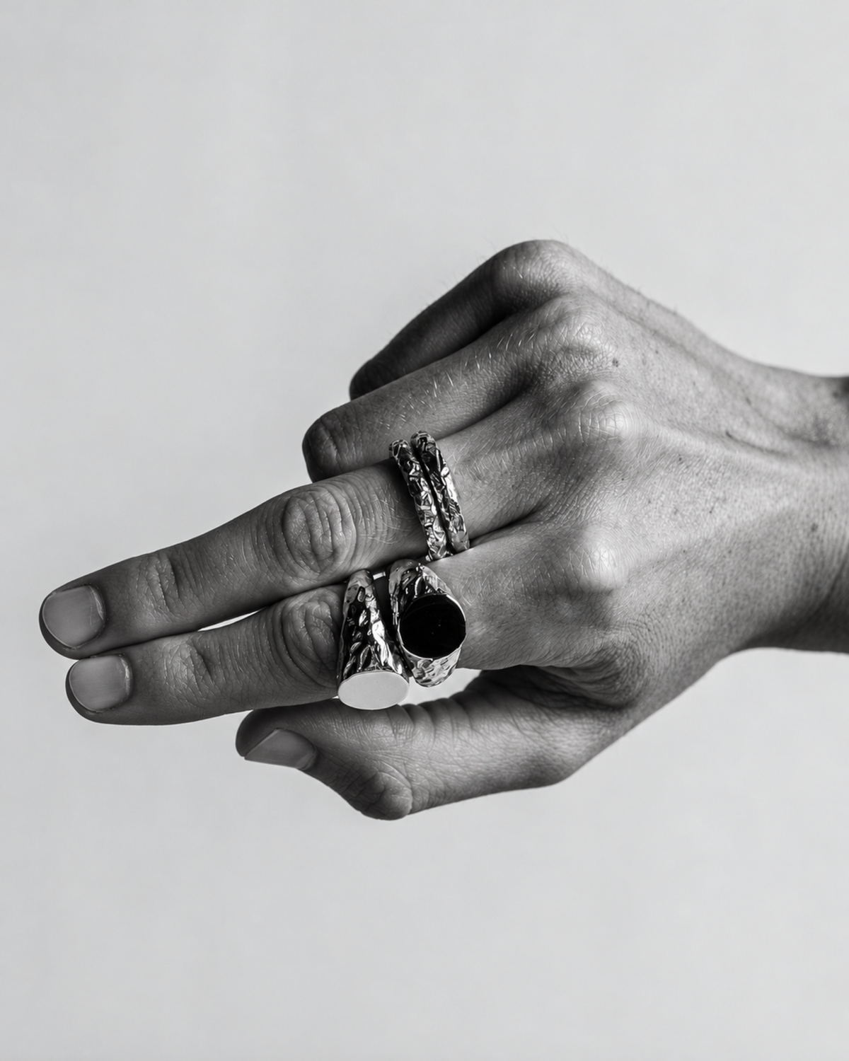 Jasper 2.0 Ring handcrafted from solid 925 sterling silver with an organic textured signet design.