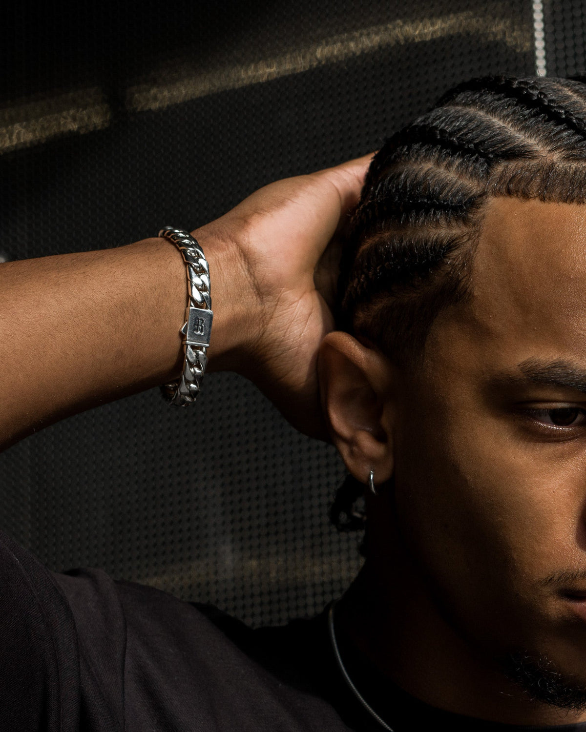 Medium Cuban Bracelet handcrafted from solid 925 sterling silver with polished Cuban links.