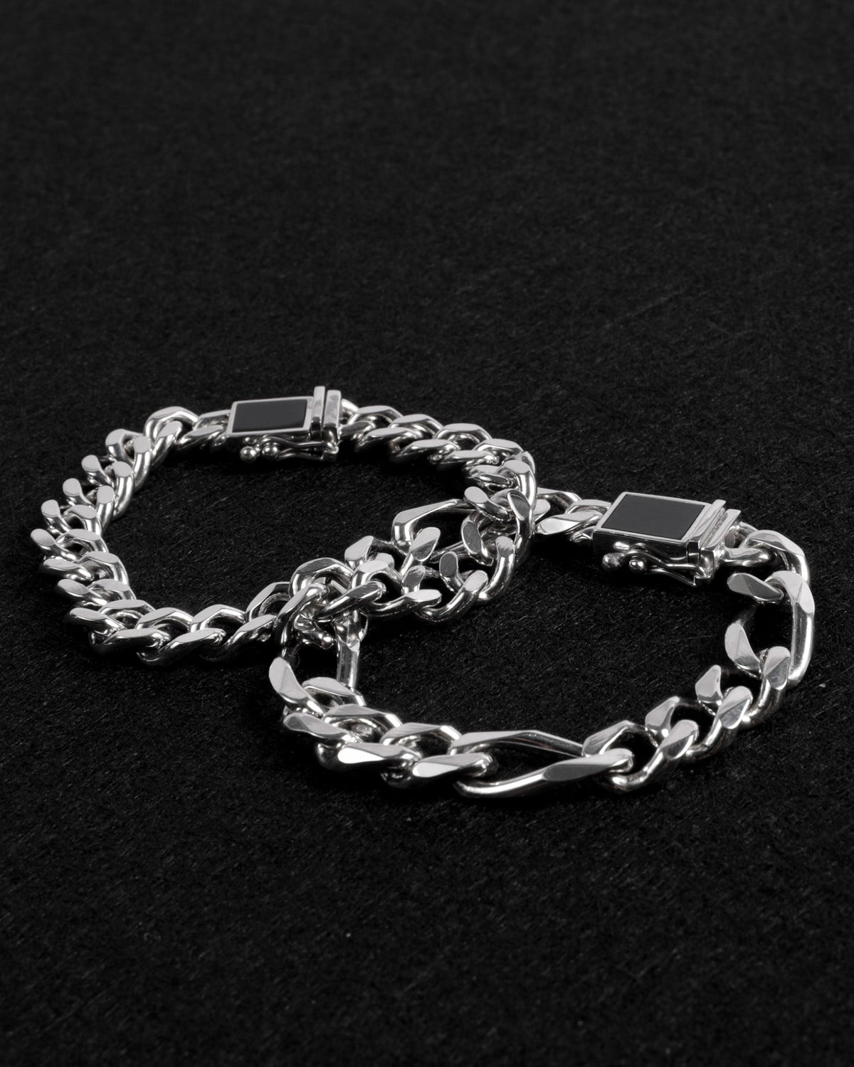 Heavyweight sterling silver Figaro chain bracelet by Rawninety.