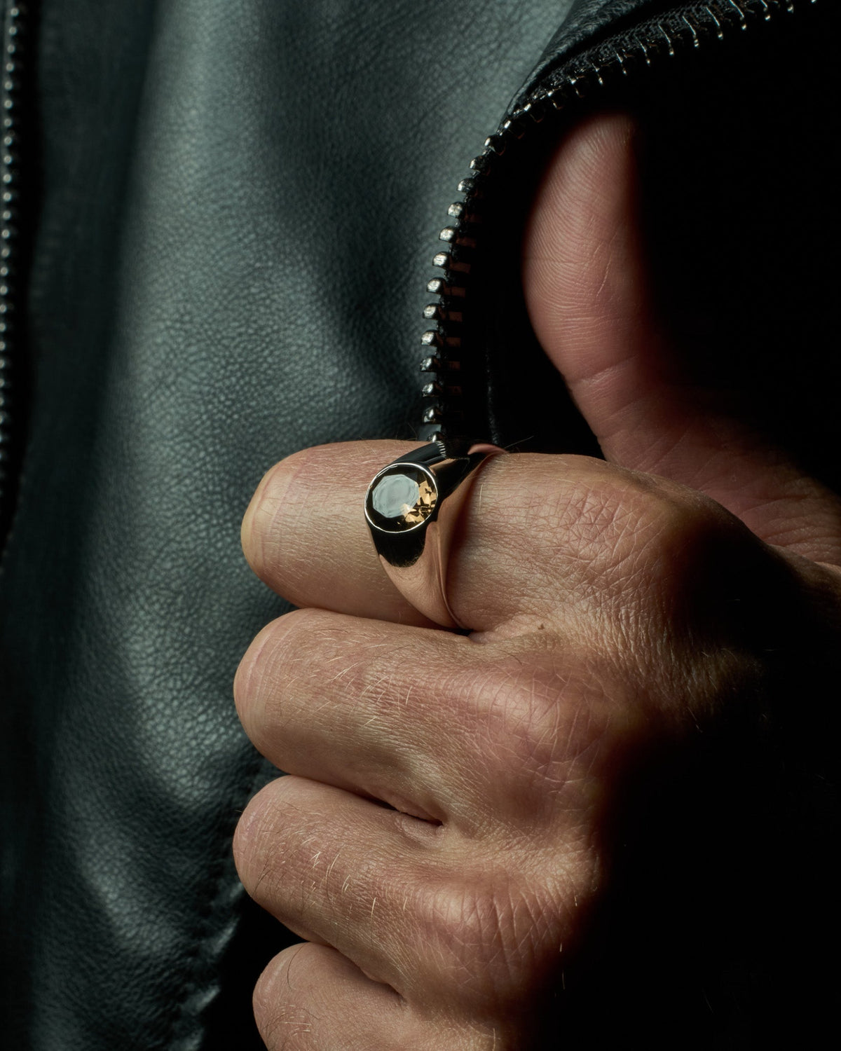 Model wearing the Sadi Smoky Quartz Ring handcrafted from solid 925 sterling silver featuring genuine smoky quartz.