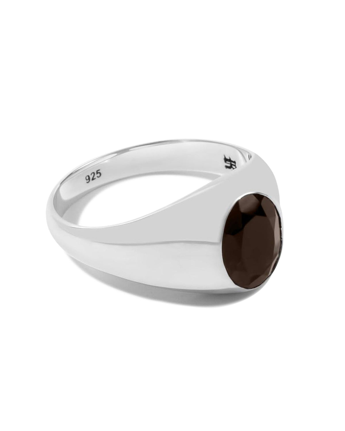 Sadi Smoky Quartz Ring handcrafted from solid 925 sterling silver featuring genuine smoky quartz.