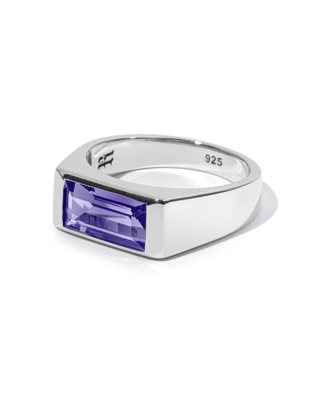 Sona Amethyst Ring handcrafted from solid 925 sterling silver featuring an amethyst-coloured stone.