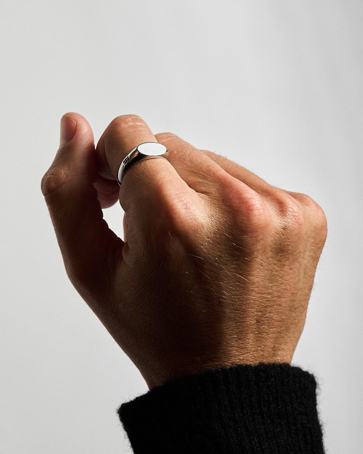 Sonny Ring handcrafted from solid 925 sterling silver with a polished oval signet face.